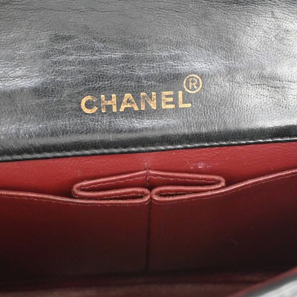 CHANEL CC Mini Matelasse Full Flap Chain Shoulder Bag Leather Black GHW 645LC499 - Picture 4 of 16